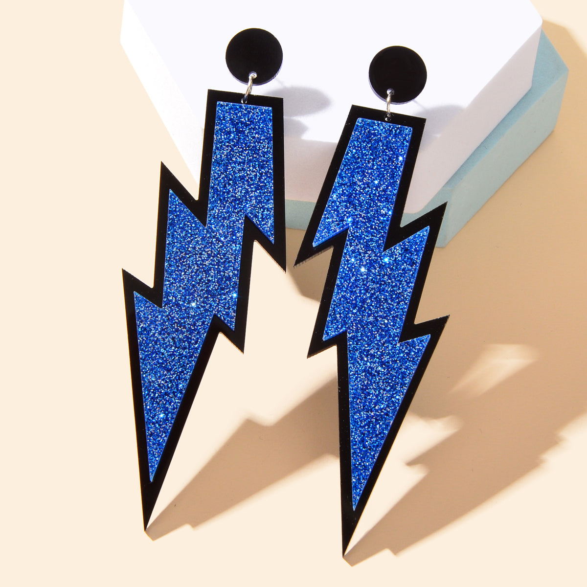 Sparkling Stylish Acrylic Lightning Statement Long Pendant Dangle Party Earrings-24