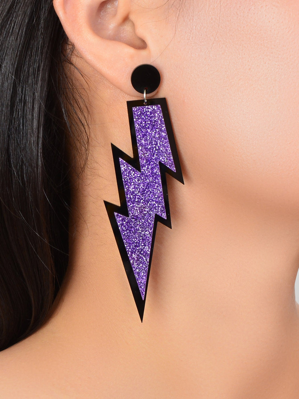 Sparkling Stylish Acrylic Lightning Statement Long Pendant Dangle Party Earrings-17