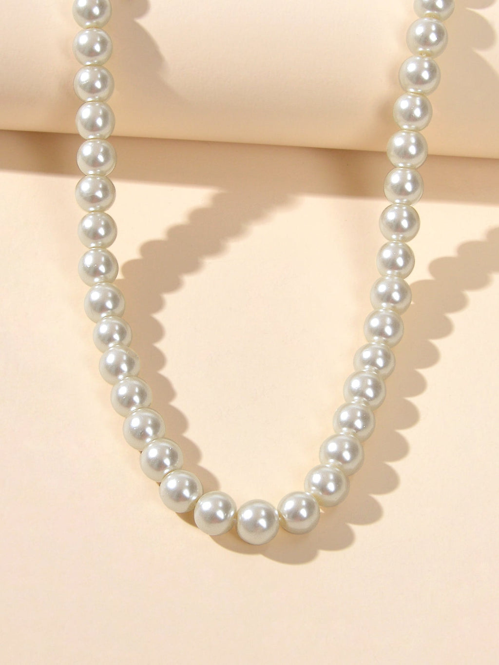 Retro Black White Beads Collar Short Choker Necklace Women Teen Party Decoration-2