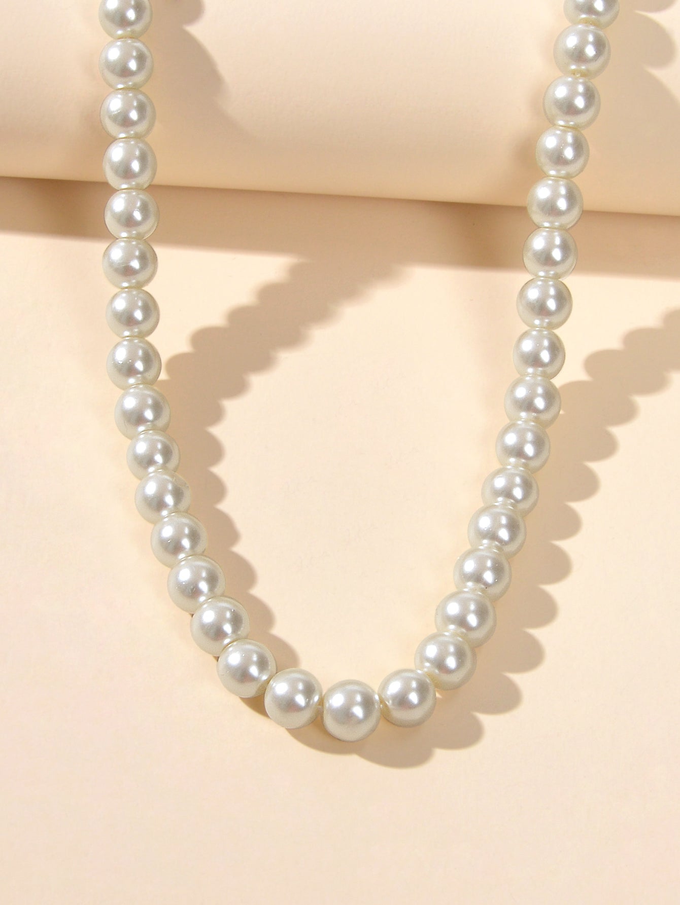 Retro Black White Beads Collar Short Choker Necklace Women Teen Party Decoration-2