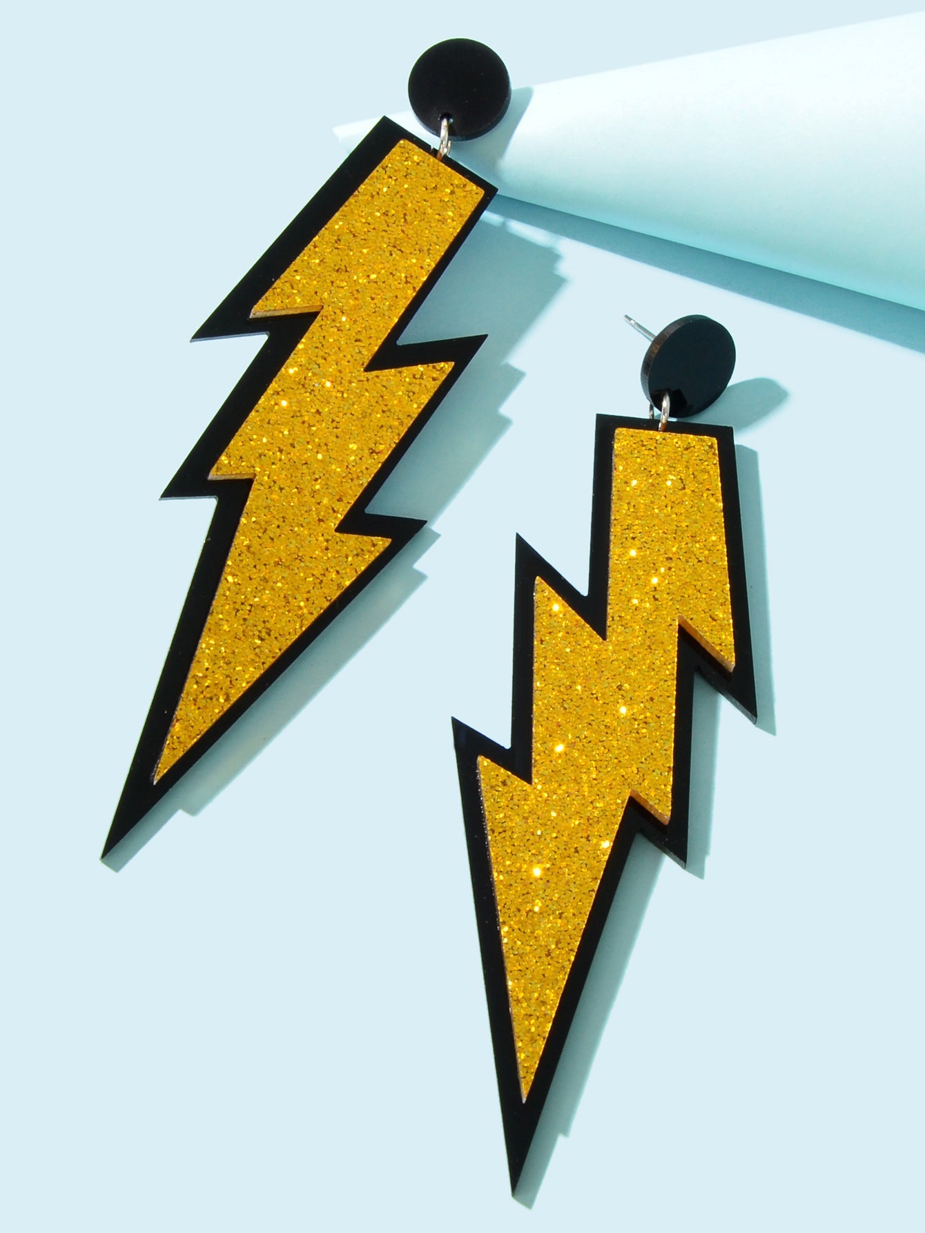Sparkling Stylish Acrylic Lightning Statement Long Pendant Dangle Party Earrings-10