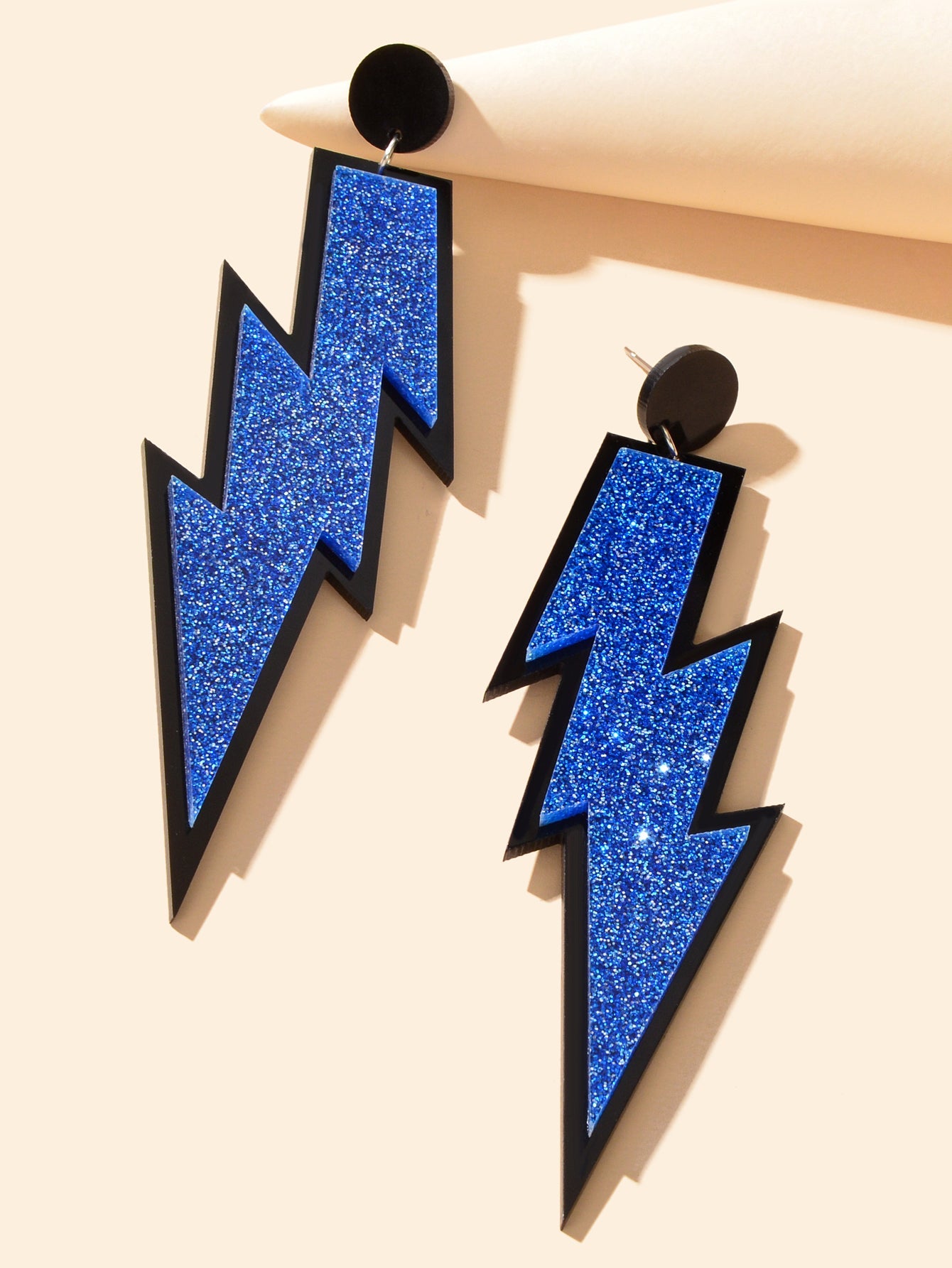 Sparkling Stylish Acrylic Lightning Statement Long Pendant Dangle Party Earrings-26