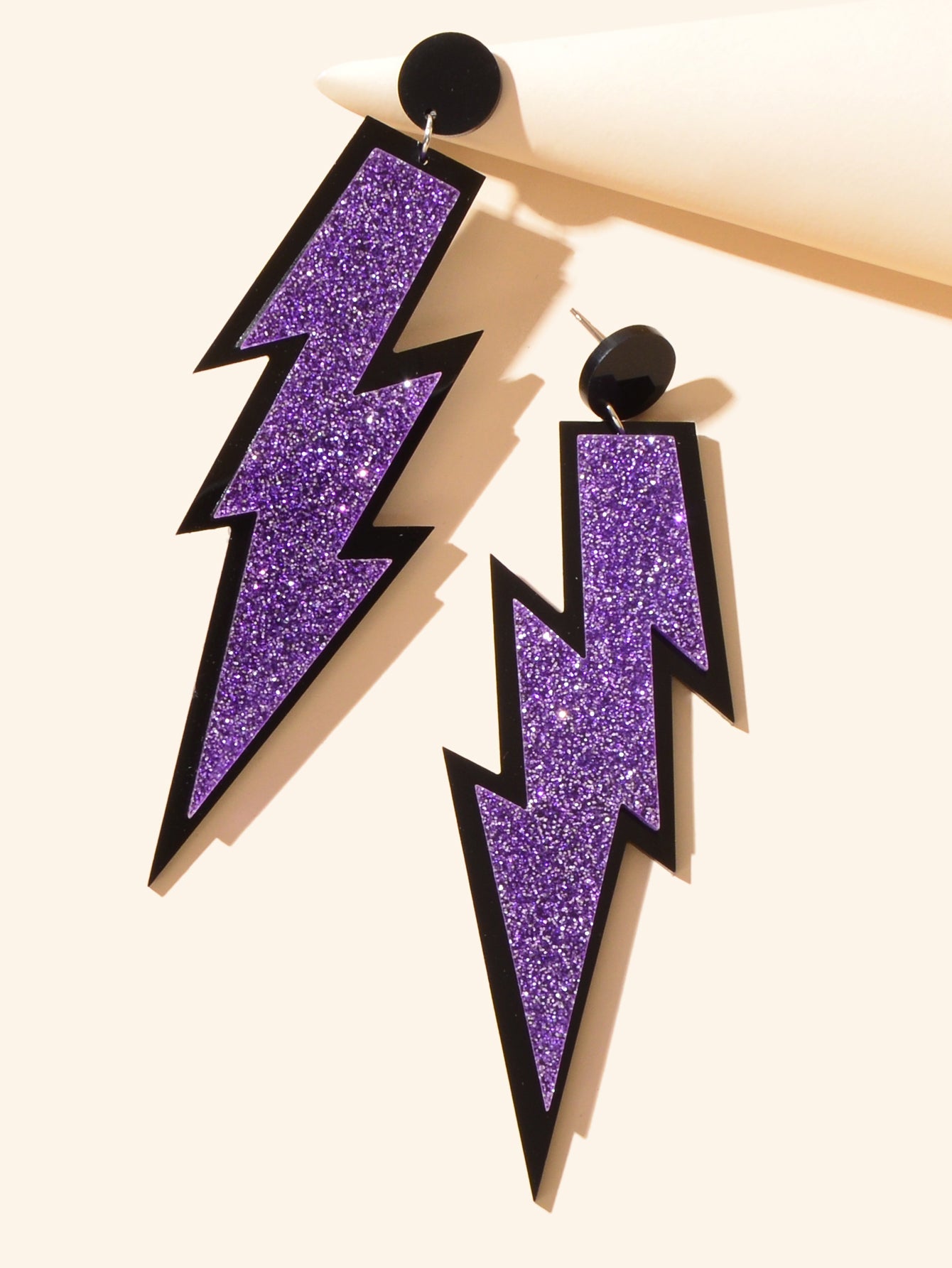 Sparkling Stylish Acrylic Lightning Statement Long Pendant Dangle Party Earrings-18