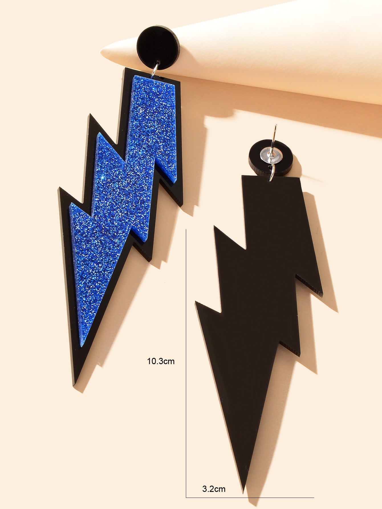 Sparkling Stylish Acrylic Lightning Statement Long Pendant Dangle Party Earrings-27