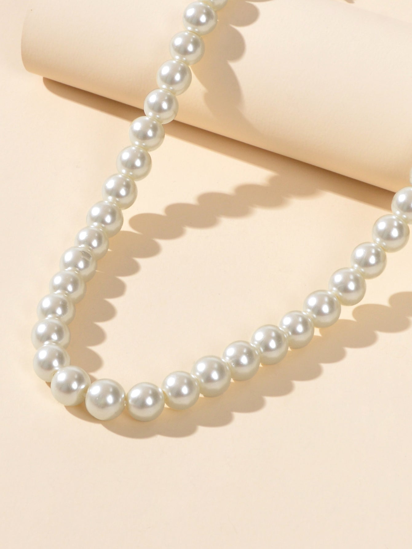 Retro Black White Beads Collar Short Choker Necklace Women Teen Party Decoration-3