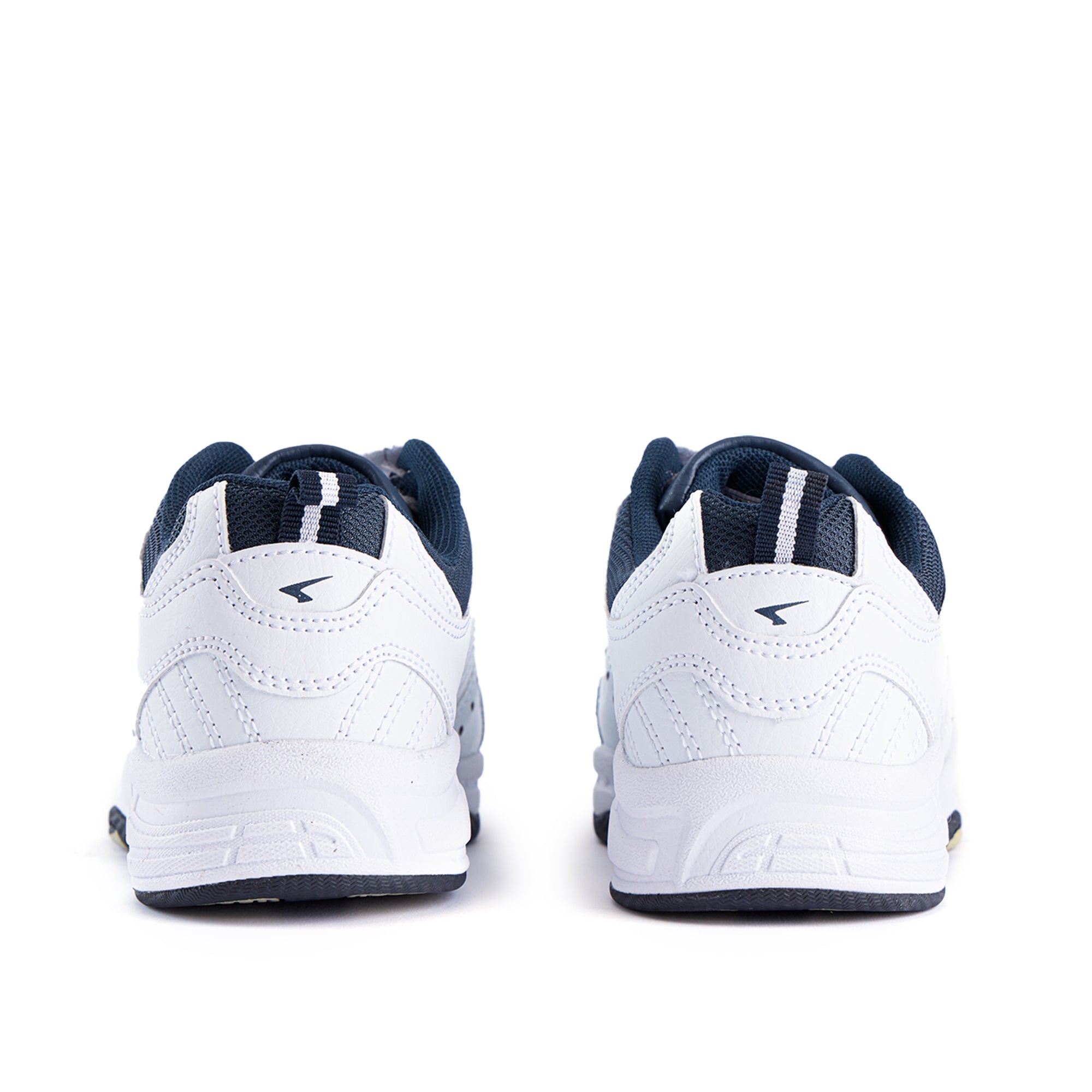 Defy Junior Leather V Strap Cross Trainer  - White Navy-4