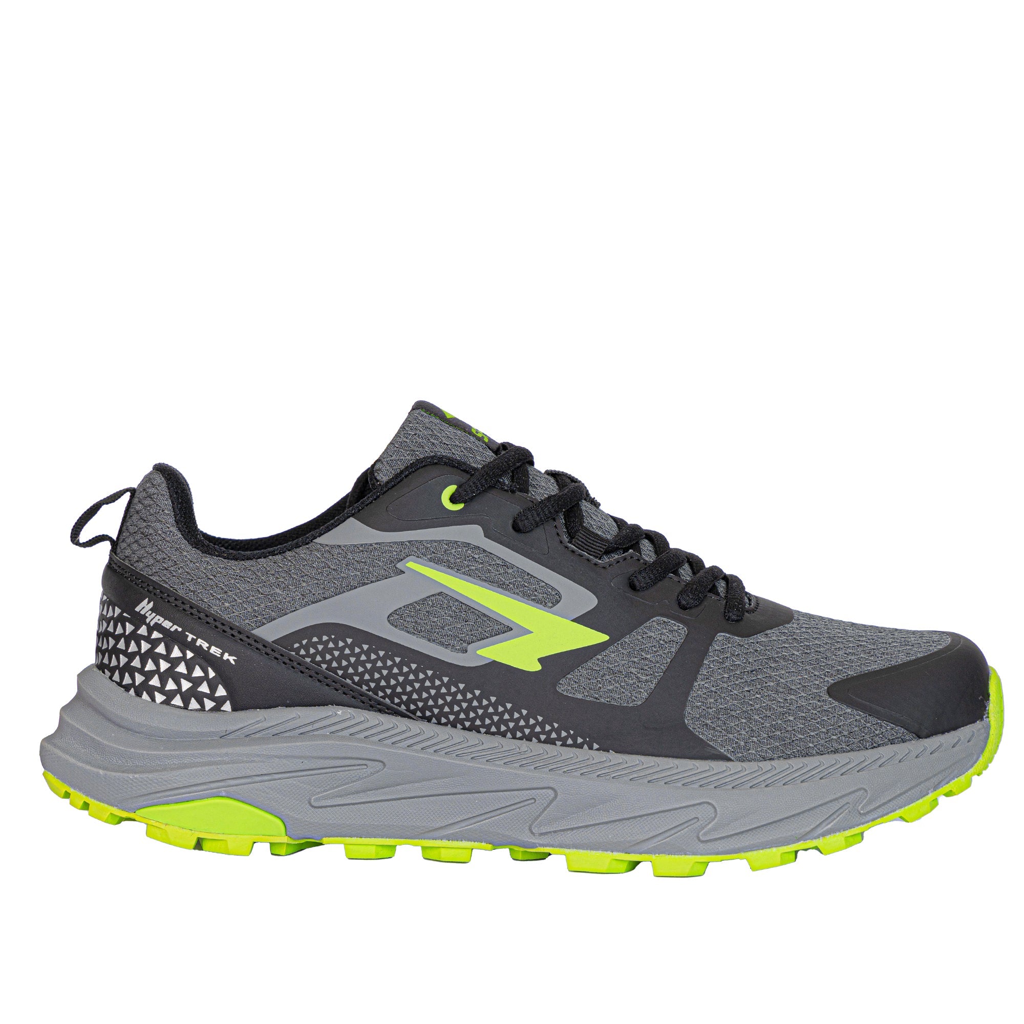 Peak Men's Trail Runners - Grey/Black/Green-0