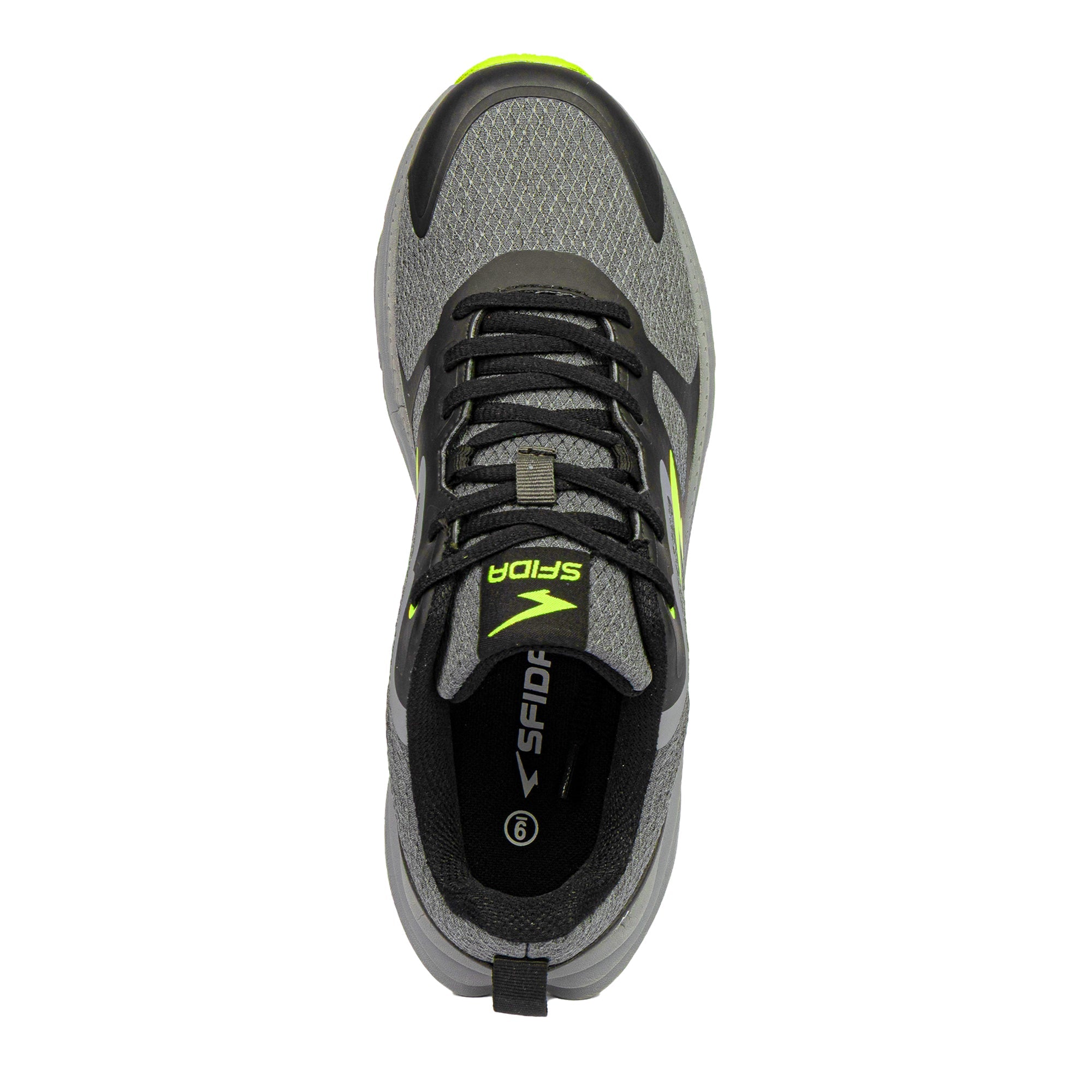 Peak Men's Trail Runners - Grey/Black/Green-2
