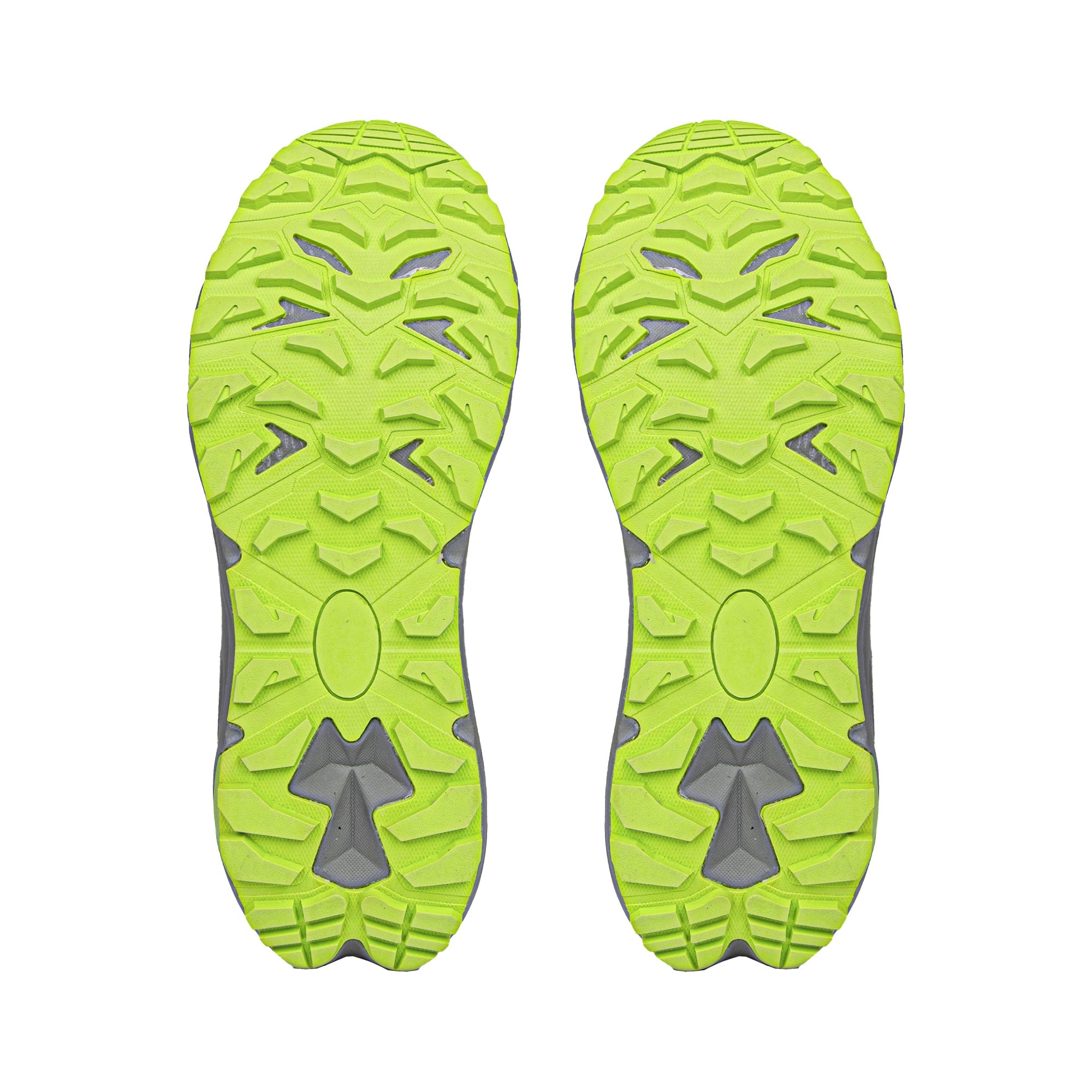 Peak Men's Trail Runners - Grey/Black/Green-3